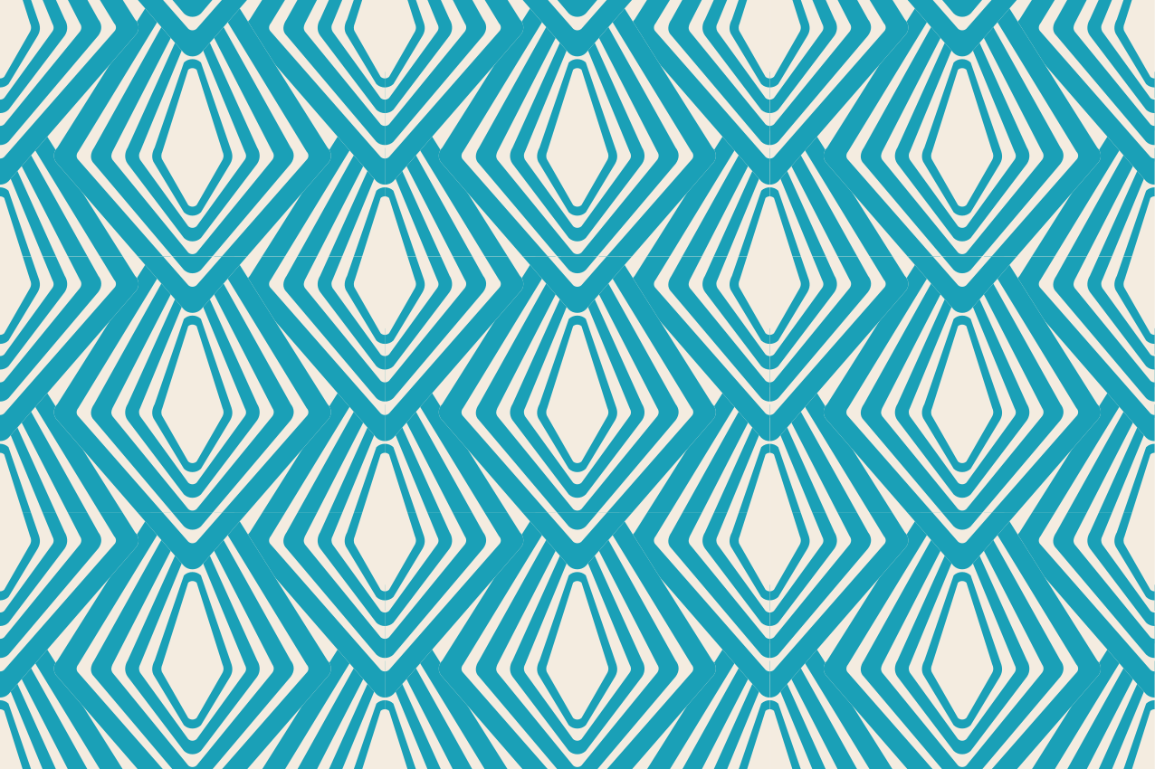 Geometric blue pattern modern placemats - TenStickers