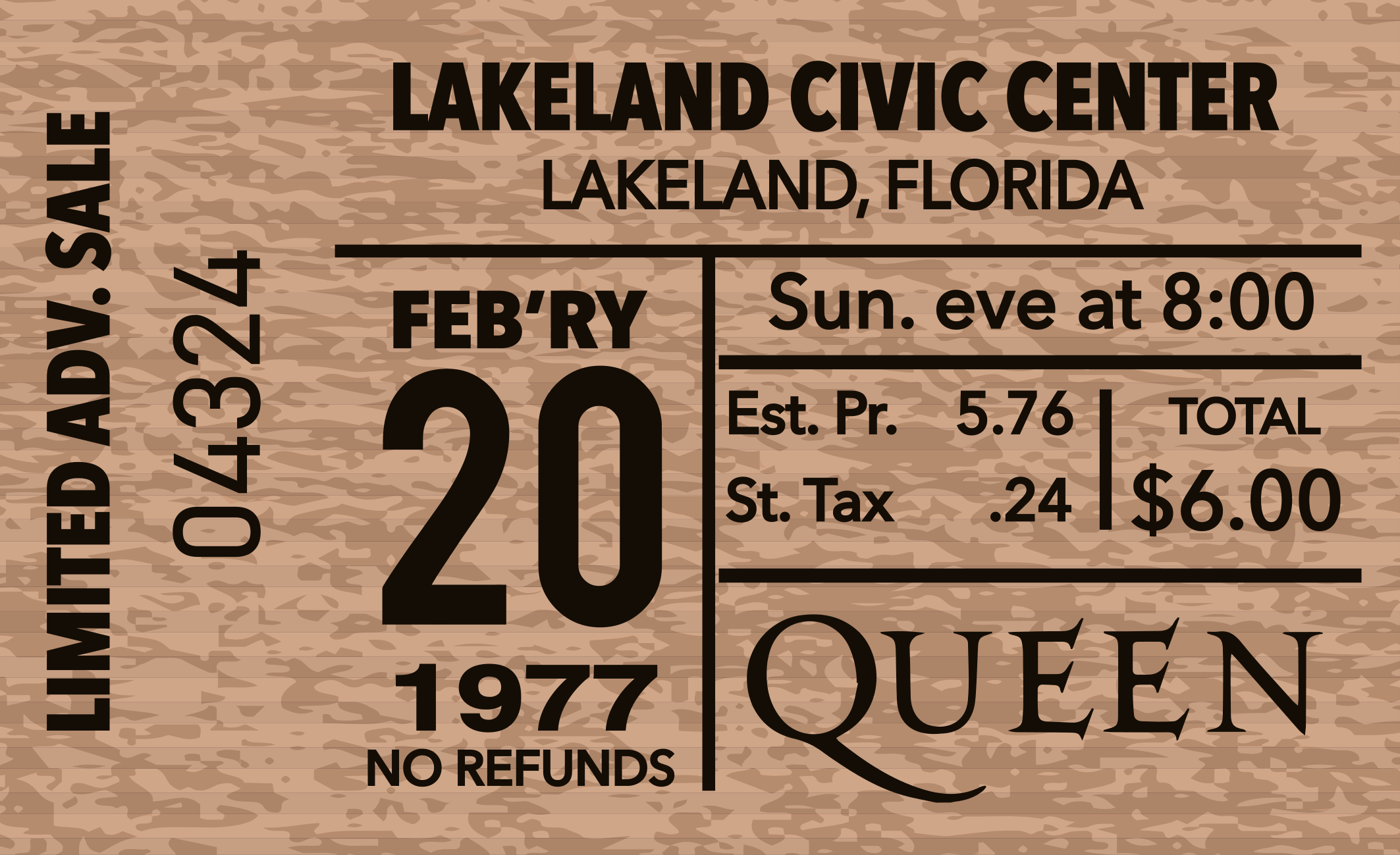 Original placemats vintage event ticket - TenStickers