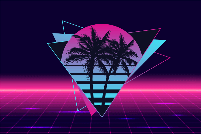 Modern placemats retro palm geometry design - TenStickers