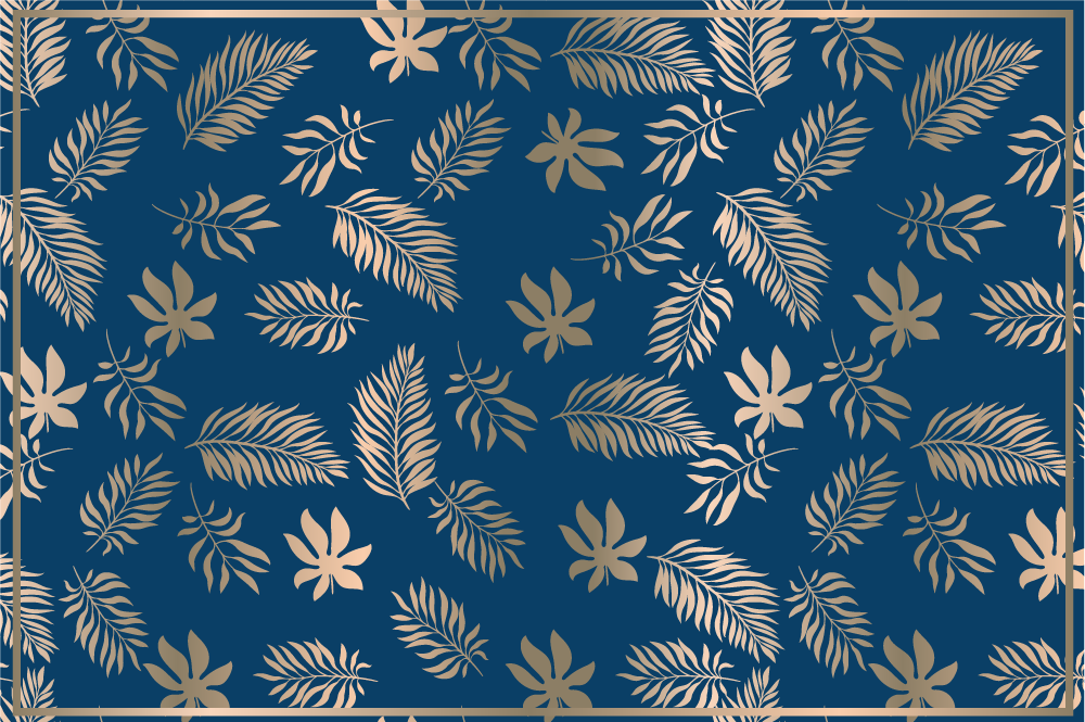 African style blue flower Vinyl placemats - TenStickers