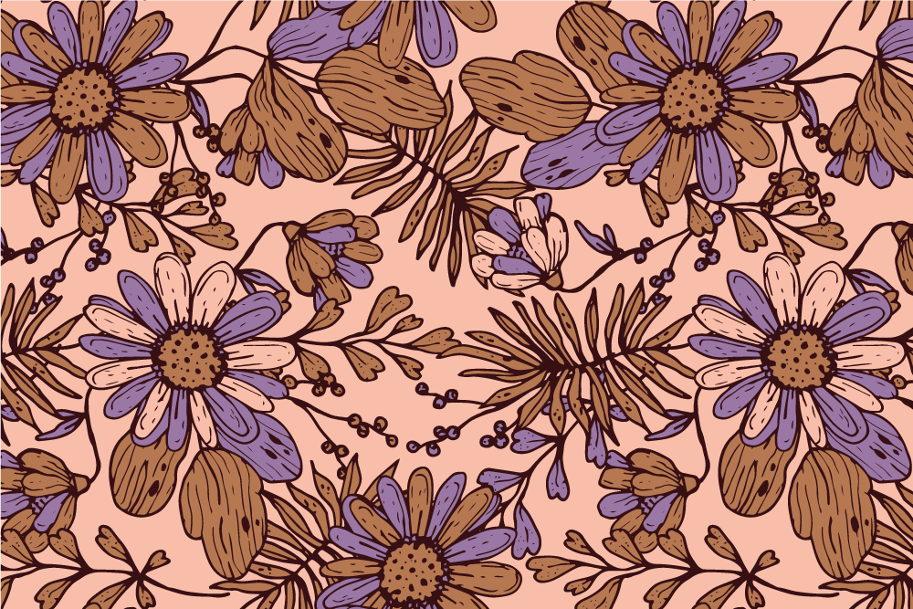 African style brown flower original placemats - TenStickers