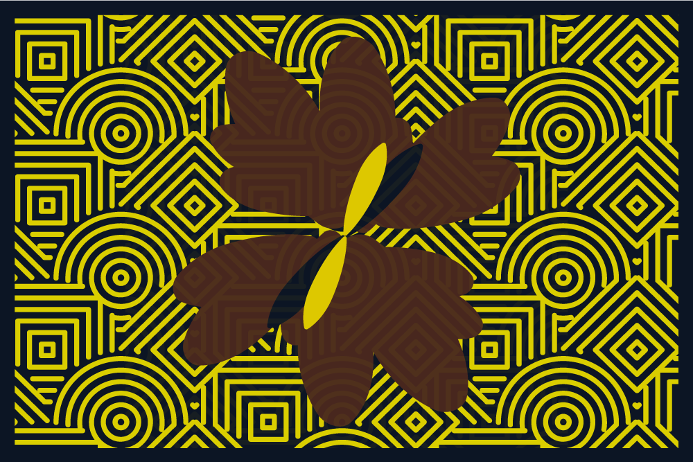 Textured placemats abstract geometric flower - TenStickers