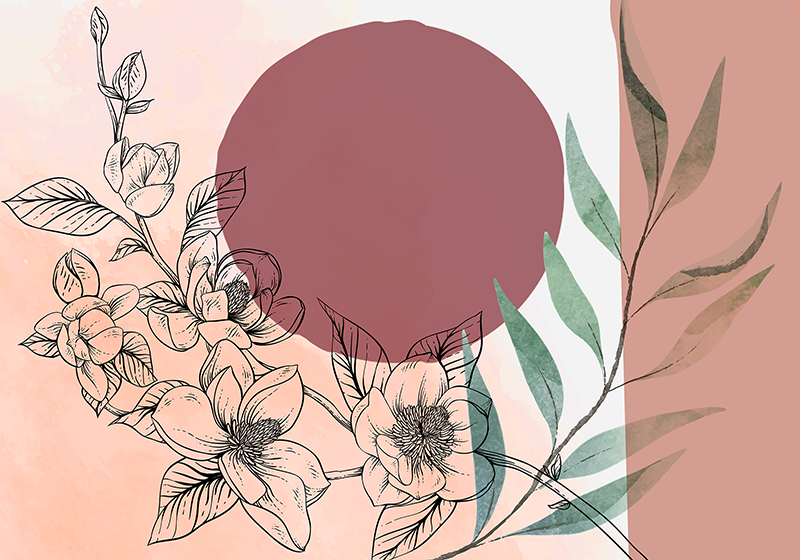 Modern placemats with floral minimalist design - TenStickers