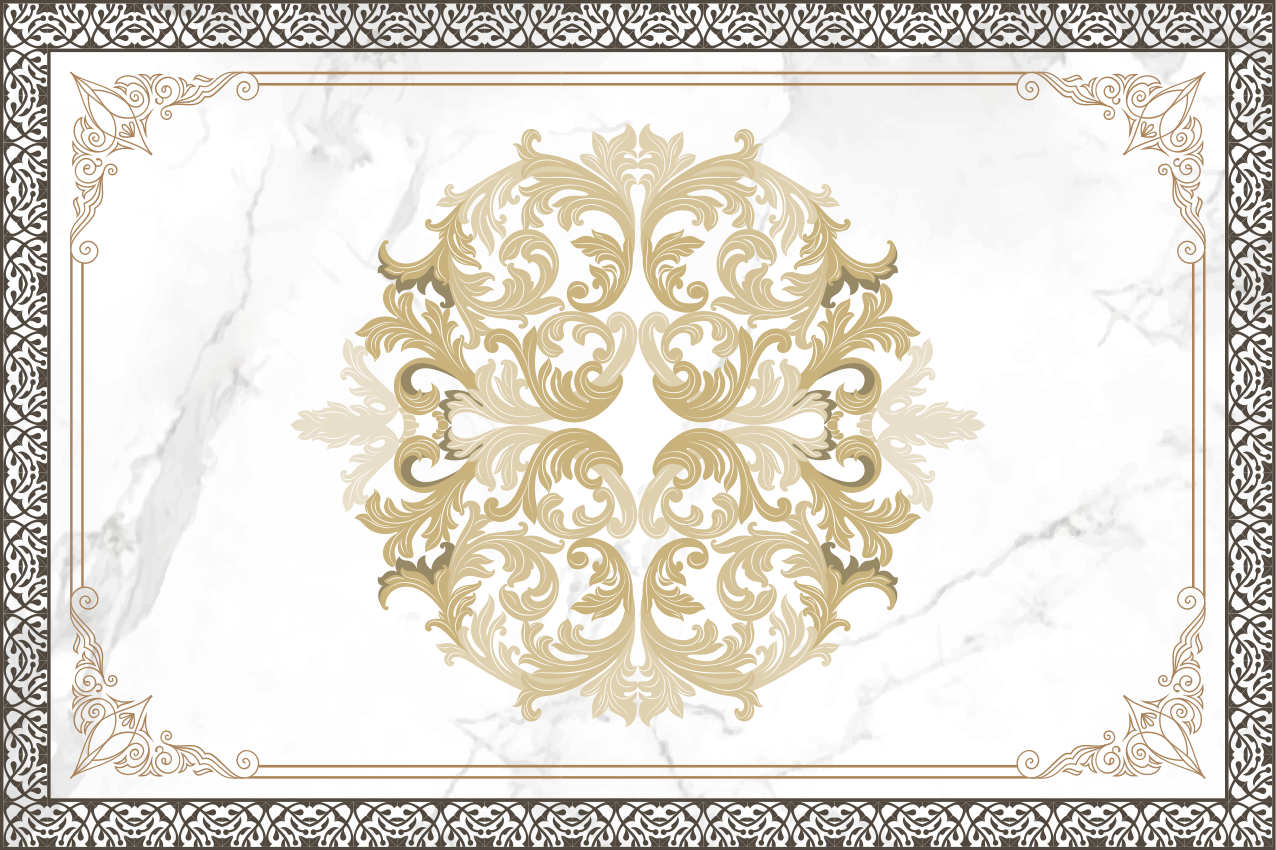 Baroque white marble elegant placemats - TenStickers