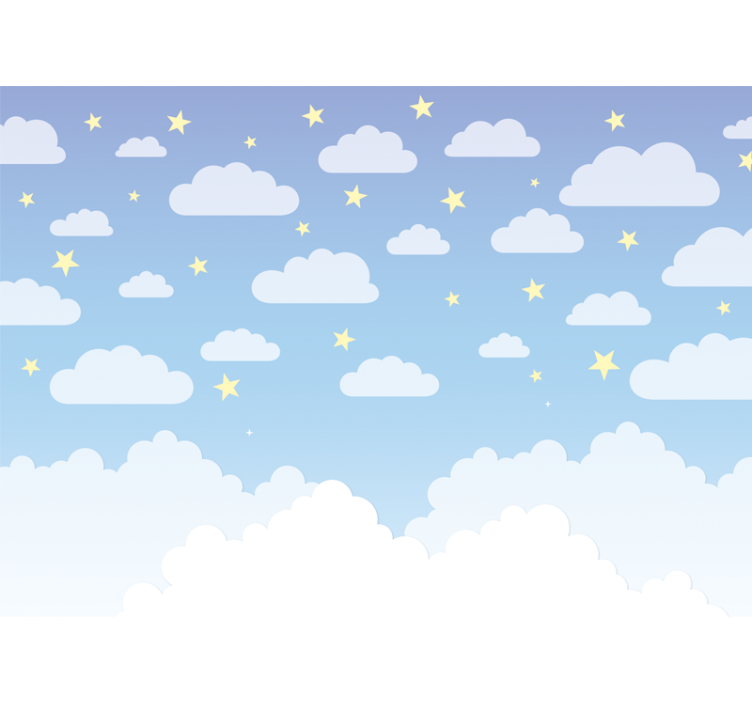 Clouds and stars nursery wall mural - TenStickers