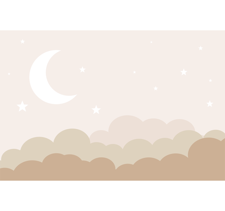 Clouds with stars nursery wall mural - TenStickers