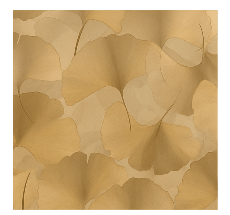 Golden Ginko overlap wall mural kitchen - TenStickers