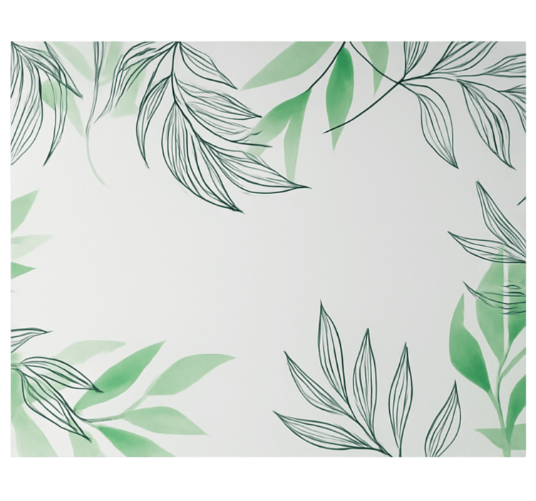 Hanging tropical leaves living room wall mural - TenStickers