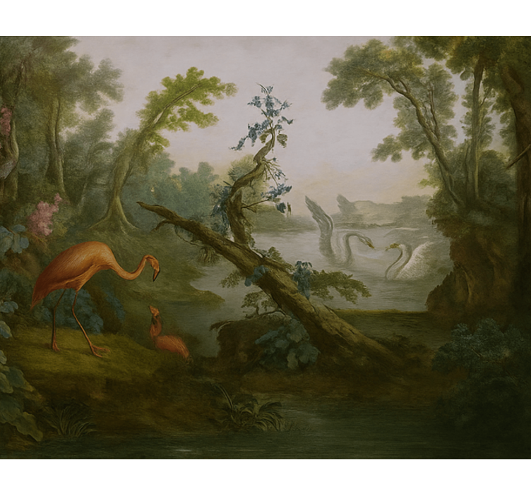 Tropical paradise design living room wall mural - TenStickers