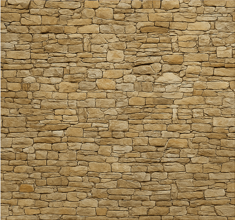 Beige stone facade living room wall mural - TenStickers