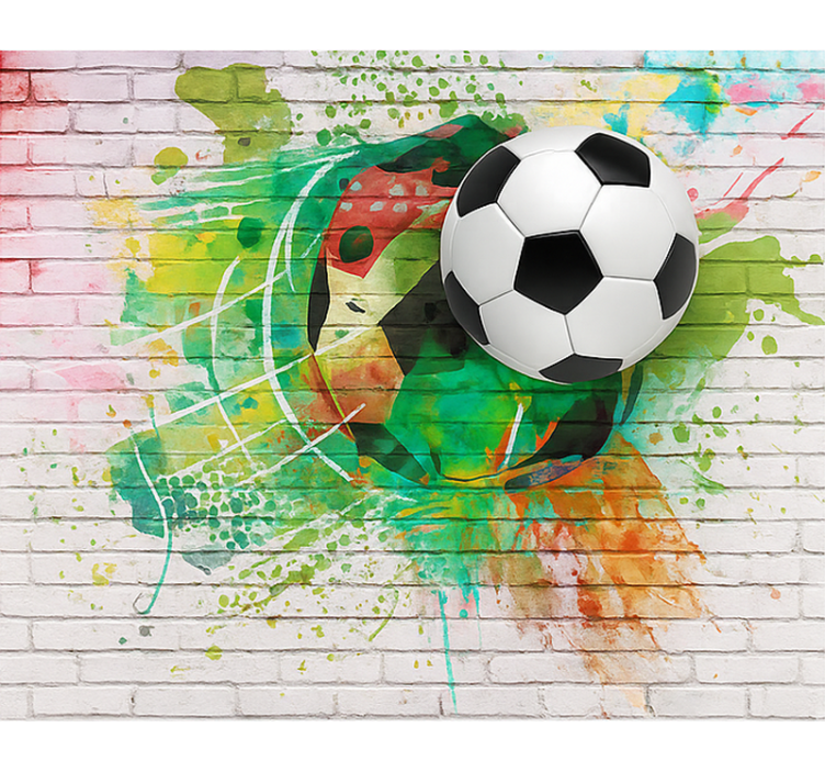 Multicolor football ball wall mural teen bedroom - TenStickers