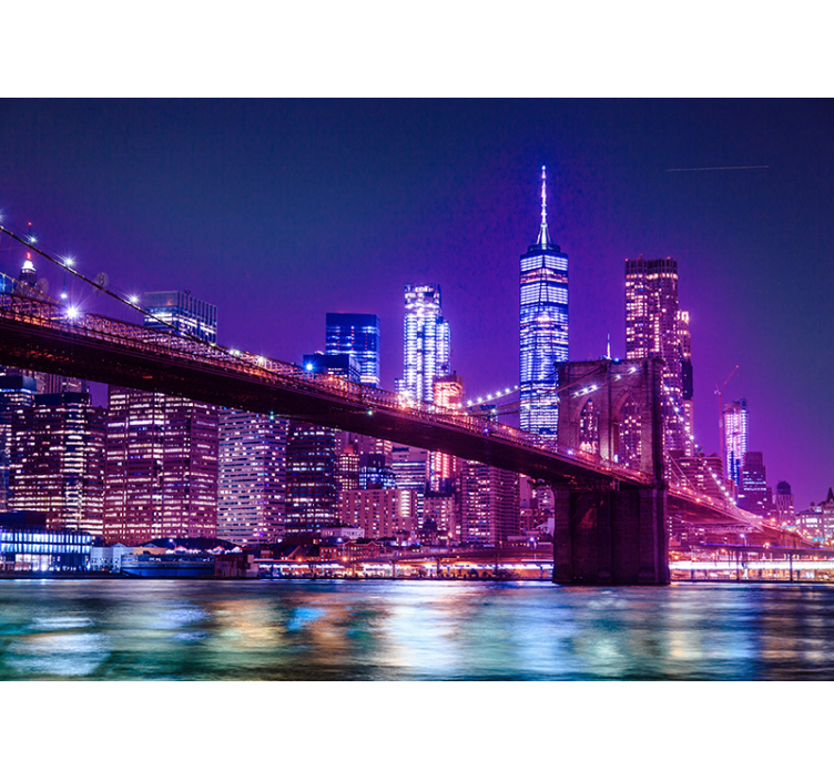 Nighttime New York Wall Mural - TenStickers