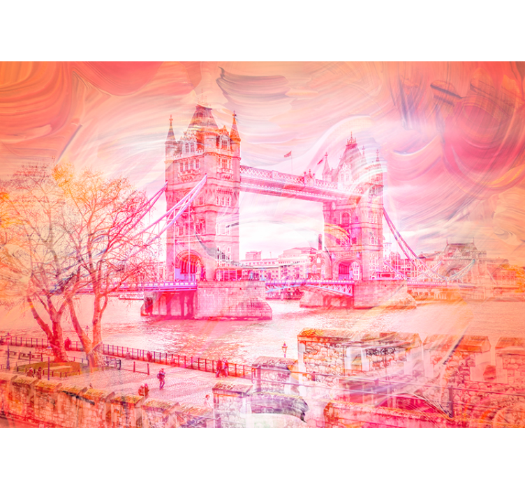 Watercolor Tower Bridge London Wall Mural - TenStickers