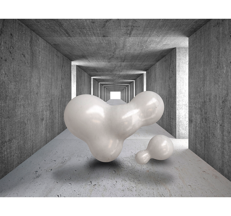 Balloons floating through tunnel 3D Wall Mural - TenStickers