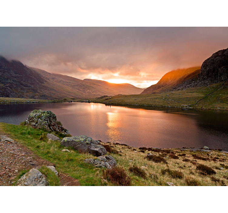 Snowdonia national park mountain wall mural - TenStickers