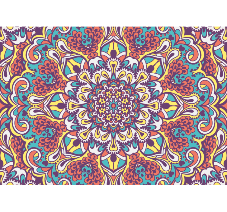Blue Mandala Mural wallpaper - TenStickers