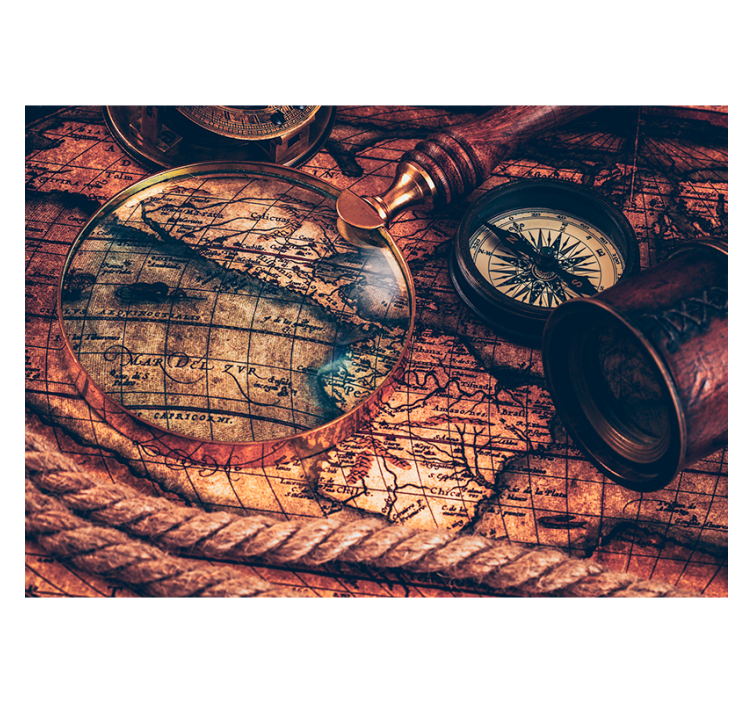 Brown paint world map wall mural - TenStickers