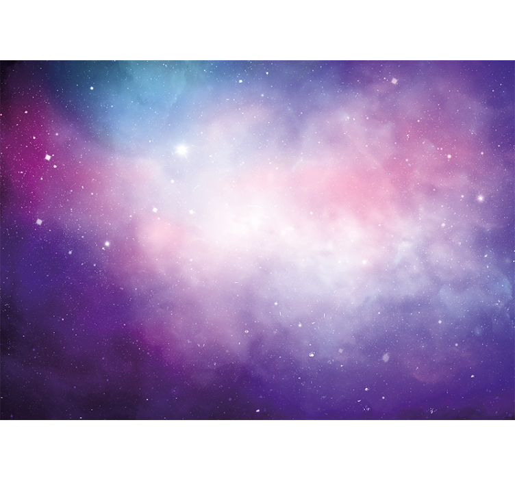 Pink and Purple Galaxy Space Mural Bedroom - TenStickers