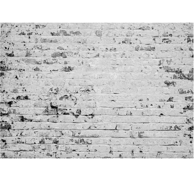 Worn white brick texture  brick wall mural - TenStickers