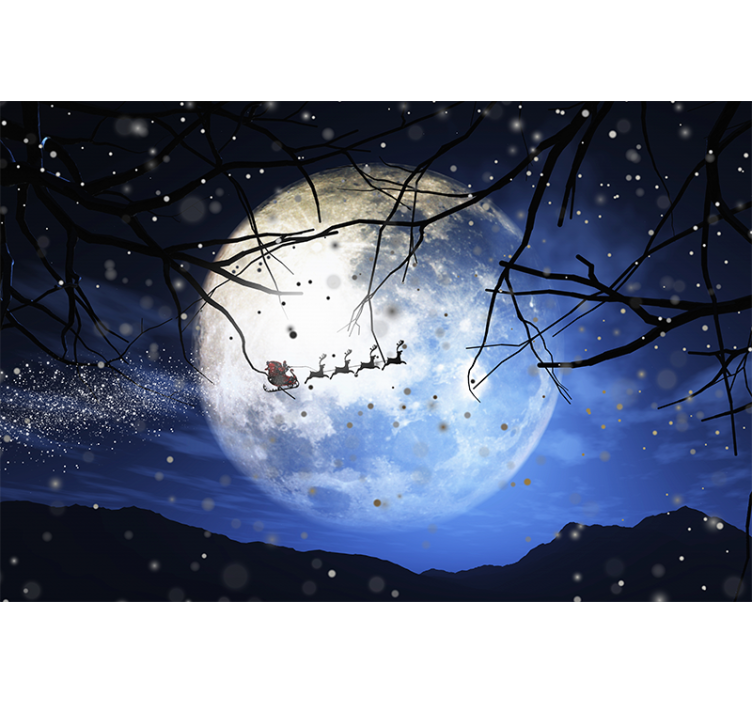 Santa's Night Journey christmas wall mural - TenStickers