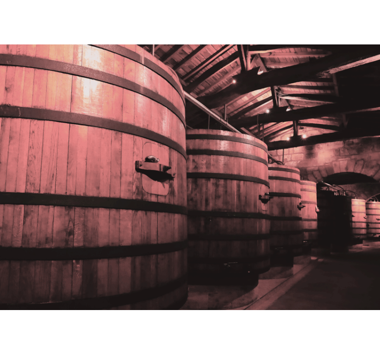 Large old wine barrels vintage wall mural - TenStickers