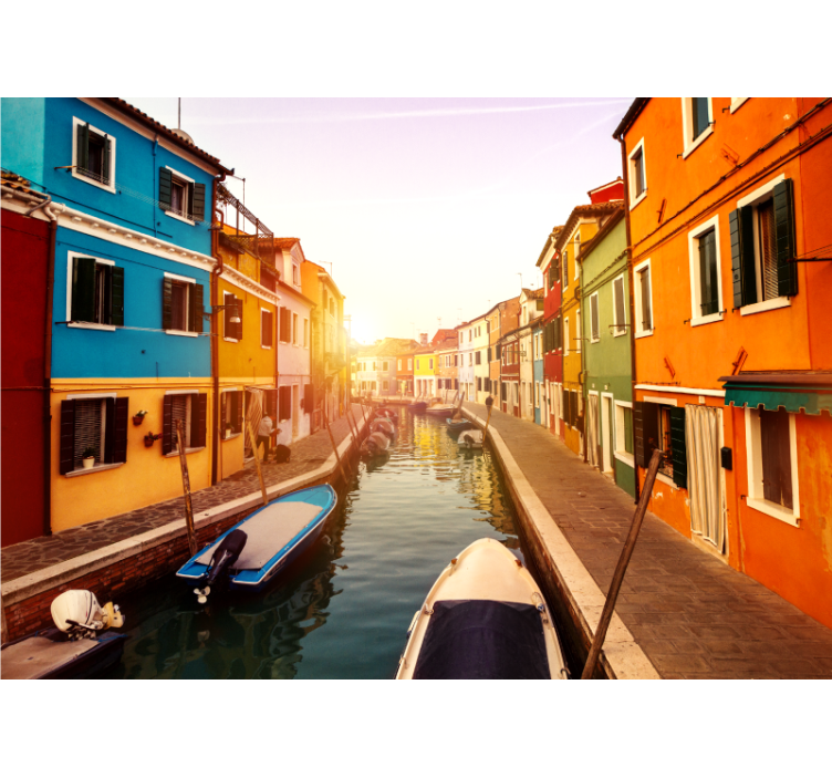 Burano's street 3D Wall Mural - TenStickers