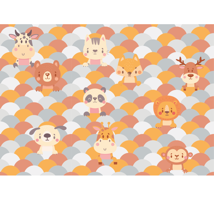 Cute Animal Faces animals wall mural - TenStickers