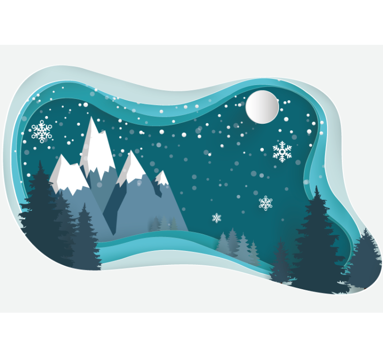 Chilly Alpine Landscape wall mural mountain - TenStickers