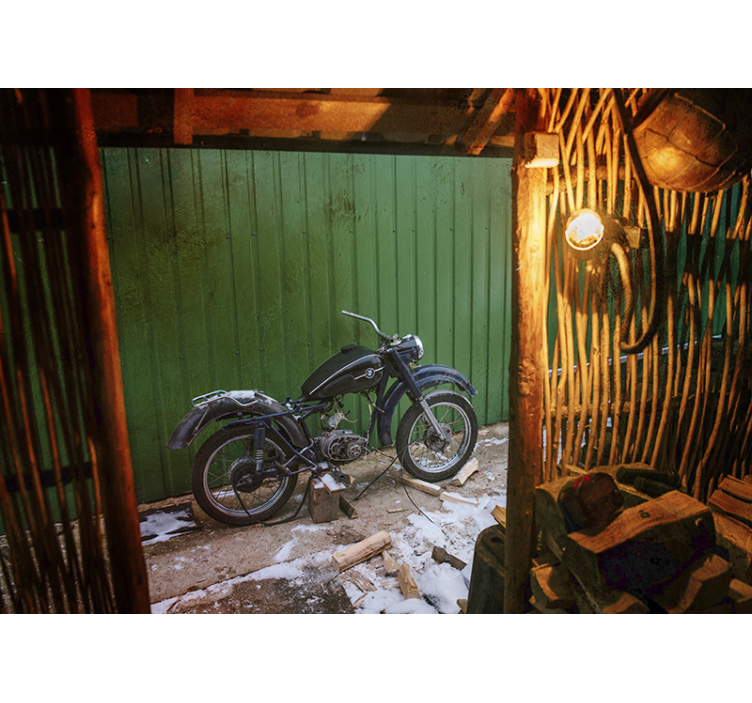 Vintage workshop motorbike wall mural - TenStickers