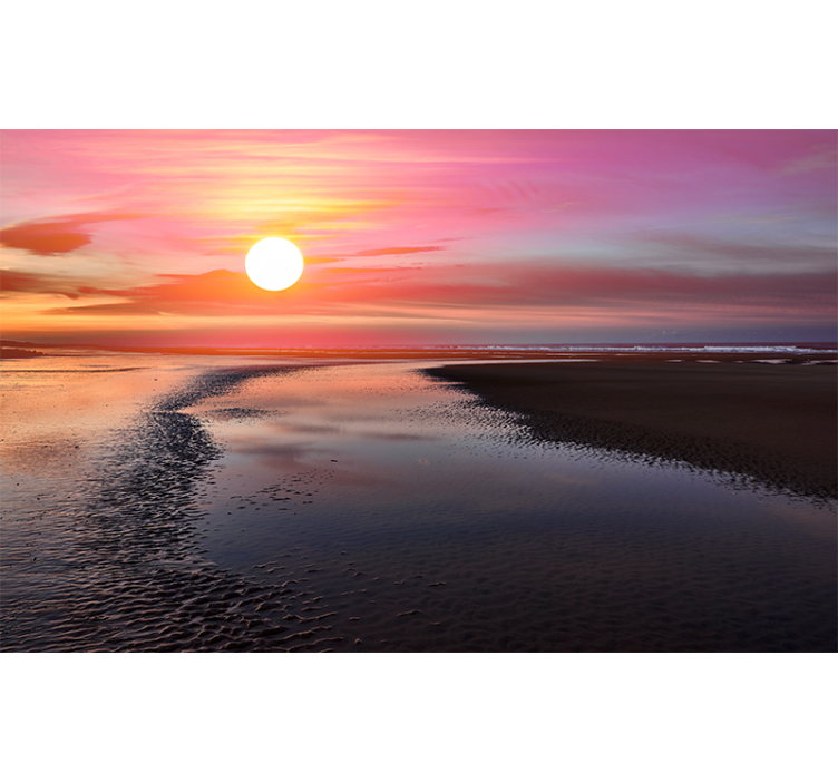 Serene Sunset Vista wall mural mountain - TenStickers