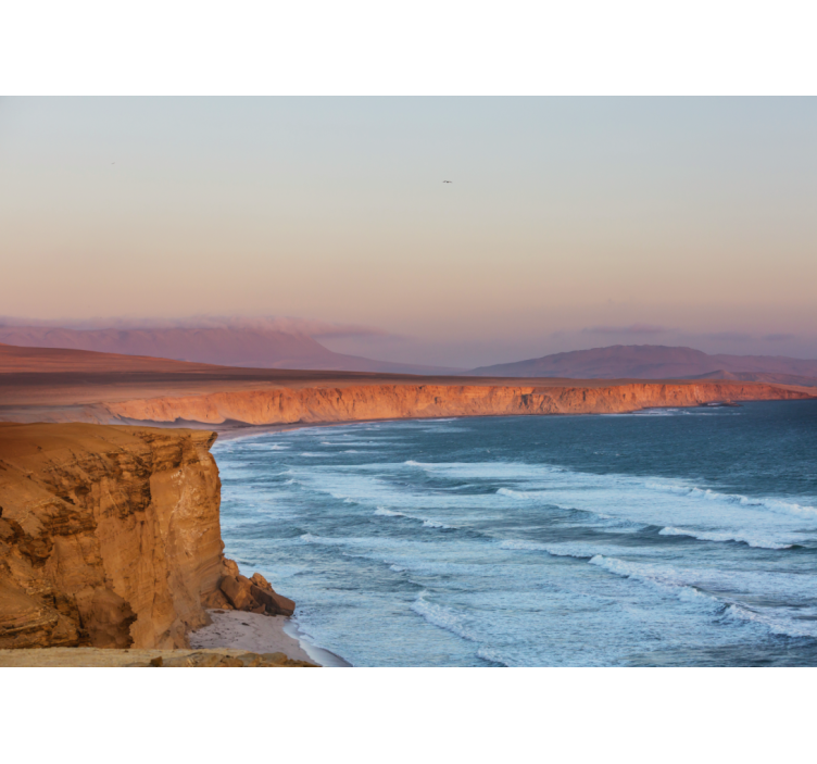 Cliffs and Waves landscape wall mural - TenStickers