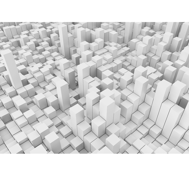 Geometric Mono Structures abstract wall mural - TenStickers