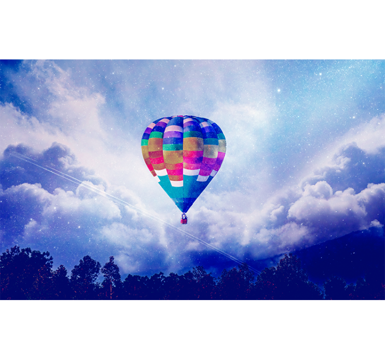Wall mural sky clouds and balloons Wall Mural - TenStickers