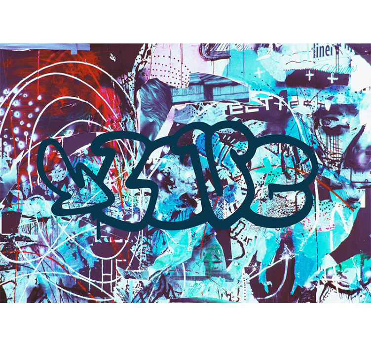 Urban graffiti with text phrase wall mural - TenStickers