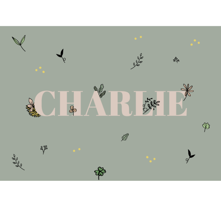 Name with leaves  custom wall mural - TenStickers