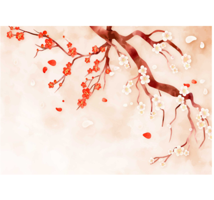 Chinese tree nature wall mural - TenStickers