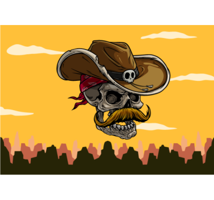 Cowboy Skull Design graffiti wall mural - TenStickers
