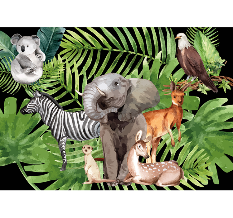 Animals kingdom wall mural - TenStickers