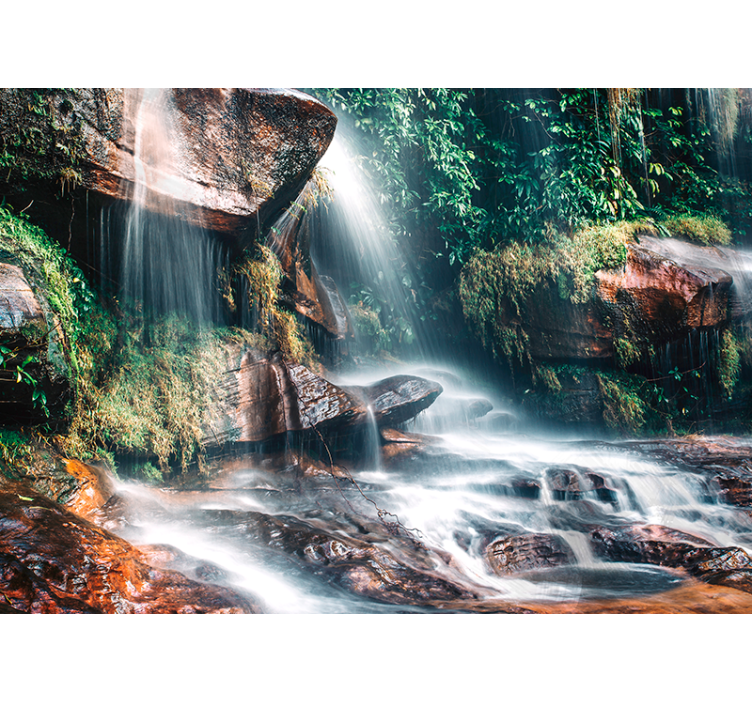 Serene Waterfall Landscape wall mural nature - TenStickers