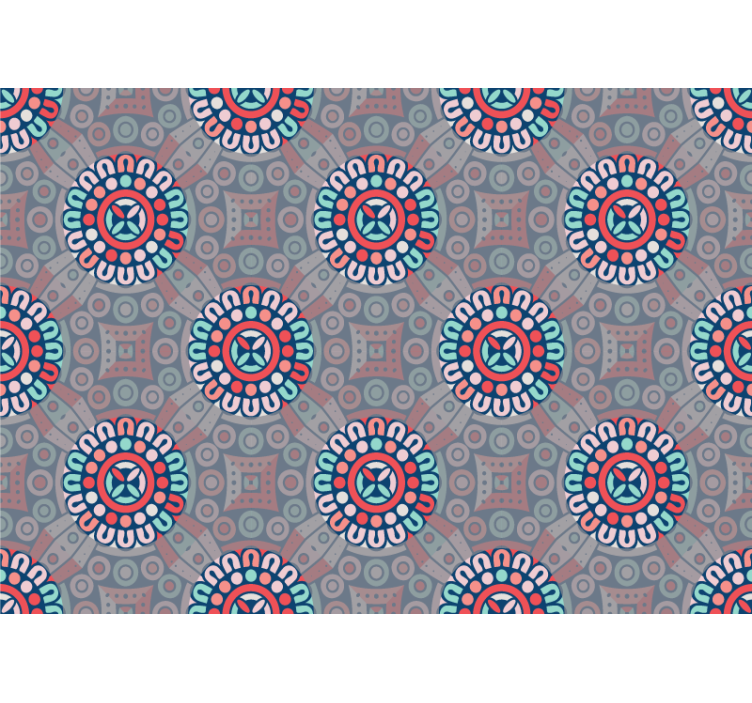 Geometric Floral Patterns texture wall mural - TenStickers