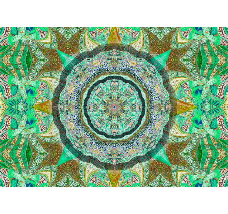 Emerald Fantasy Mandala Wall Mural - TenStickers