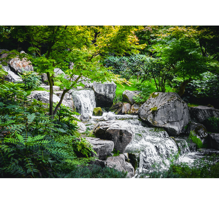 Wall mural nature flowing stream rocks - TenStickers
