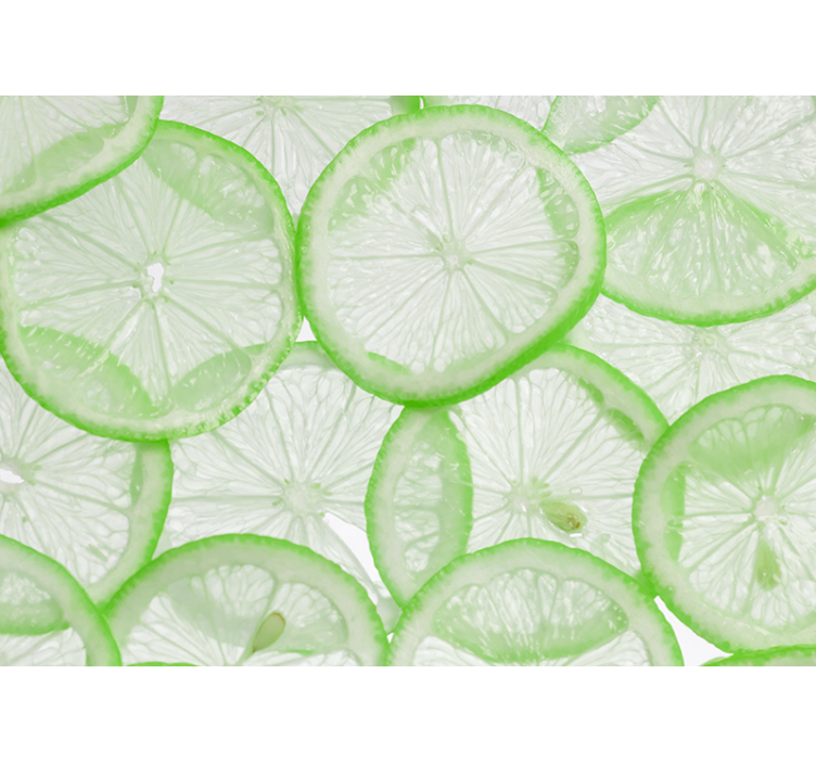 Flower wall mural fresh lime slices design - TenStickers