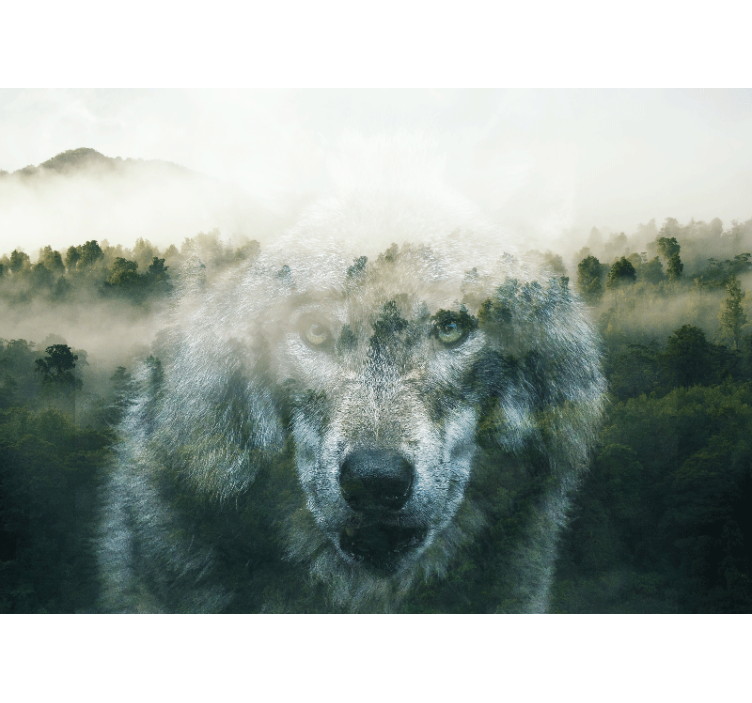 Animals wall mural regal wolf portrait - TenStickers