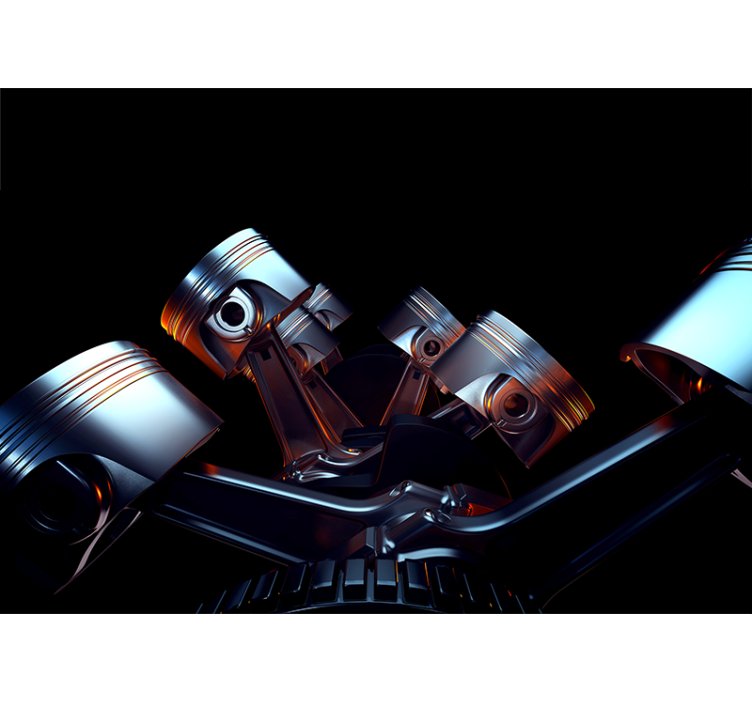 Wall mural vehicle engine component detail - TenStickers