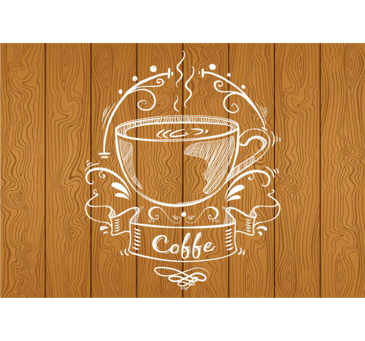 Coffee wooden panels wall mural - TenStickers