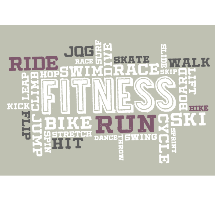 Motivational Fitness phrase wall mural - TenStickers
