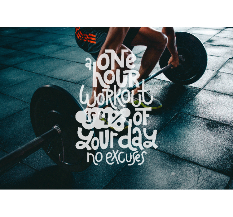 4% of your day fitness phrase wall mural - TenStickers