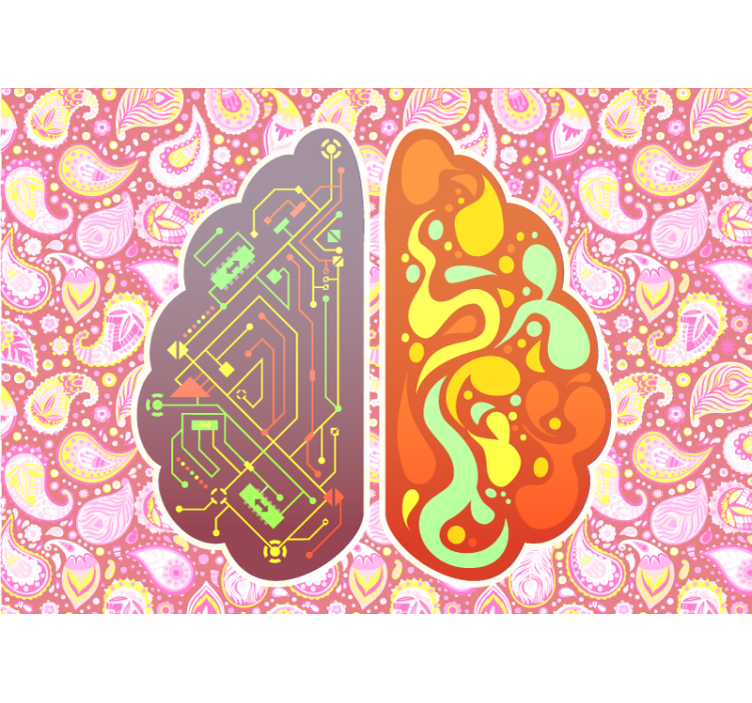 Brain Circuit Patterns abstract wall mural - TenStickers