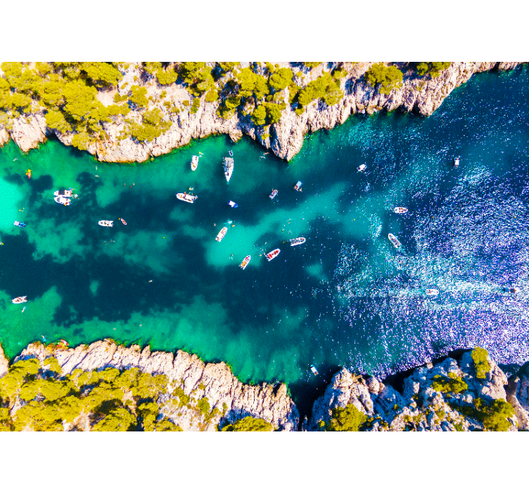 Aerial Coastal View landscape wall mural - TenStickers